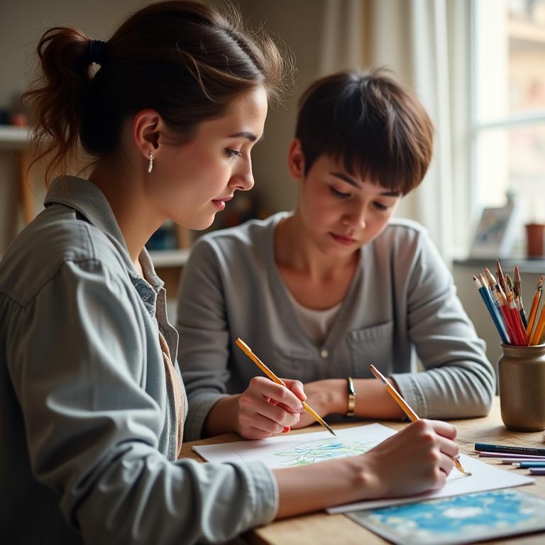 Sesión de tutoría artística personalizada uno a uno en CieloArte Studio